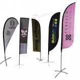 Bandiere all'ingrosso, striscioni e accessori per display Pubblicità personalizzata Tear Drop Flying Banner Stand Teardrop Beach Feather Flag