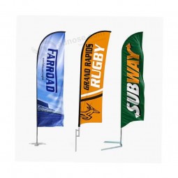 Bandera de lágrima de playa de 4,5 m de pluma vintage de alta calidad de diseño personalizado de China