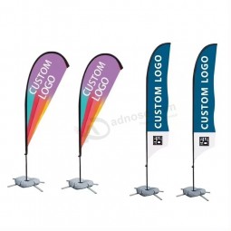 Promoción publicitaria de alta calidad Bandera de la caída de la lágrima de la pluma de la playa Bandera de la bandera de la playa de la lágrima personalizada