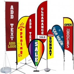 Pubblicità all'aperto Bandiera da spiaggia a buon mercato Flying Banner bandiera a goccia e stampa di bandiera di piume