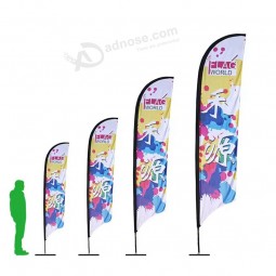 Extérieur Volant Polyester Bannière Larme Tear Drop Drapeaux Drapeau Plume De Plage Double Face Imprimé Promotion Publicité Drapeau