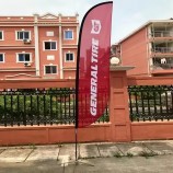 Pubblicità all'aperto Tear Drop OEM Beach Feather Flag Flag Display Logo medio stampato Feather Flag Banner Hardware