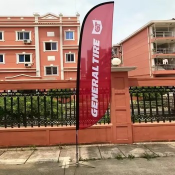 Pubblicità all'aperto Tear Drop OEM Beach Feather Flag Flag Display Logo medio stampato Feather Flag Banner Hardware