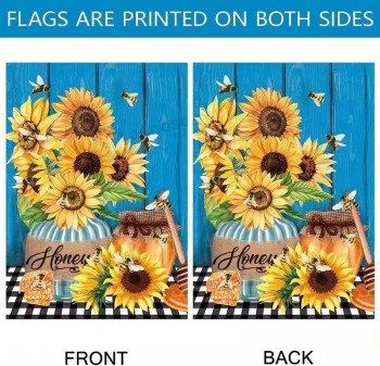 Lente Bloemen Zonnebloemen Bij Tuin Vlag Welkom Huis Werf Vlag Dubbelzijdige Outdoor Decoratie
