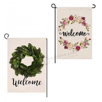 Aangepaste Tuinvlag Dubbelzijdige Seizoensgebonden Decoratie Tuinset Huisvlag Lente Zomer Kerst Jute Tuinvlag
