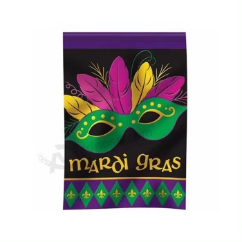 Disegno personalizzato Mardi Gras Garden House Bandiera a doppia faccia