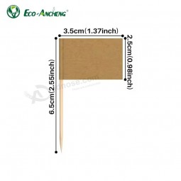Disposable Unique Table sets Flags, Eco-friendly Small National Flags Birch Wood Toothpick For Party