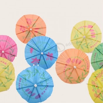 Commercio all'ingrosso Decorazione Alimentare Frutta In Legno Picks Ombrello Stuzzicadenti Bandiera Logo Personalizzato Accolto Favorevolmente