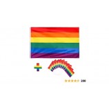 도매 프로그레스 프라이드 핸드 플래그 프라이드 플래그 프라이드 플래그 폴리에스터 LGBT 레인보우 프로그레스 프라이드 스틱 플래그