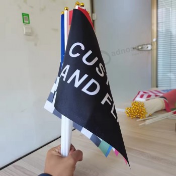 도매 사용자 정의 미니 인도 유럽 축구 연합 손 파티 이슬람 깃발을 흔드는