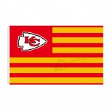 Personalizzato 3x5FT A Buon Mercato Poliestere squadra di calcio bandiera NFL Kansas City KC Chiefs Bandiere e striscioni