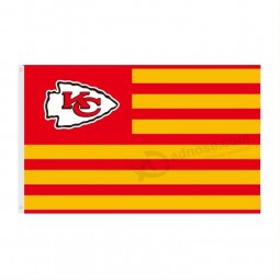 benutzerdefinierte 3x5ft billige Polyester Fußball Team Flagge NFL Kansas City KC Chiefs Flaggen und Banner