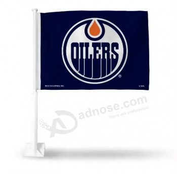 Haute Qualité Double Face Voiture Fenêtre Drapeau 12x18 Edmonton Oilers Flag avec mât fort