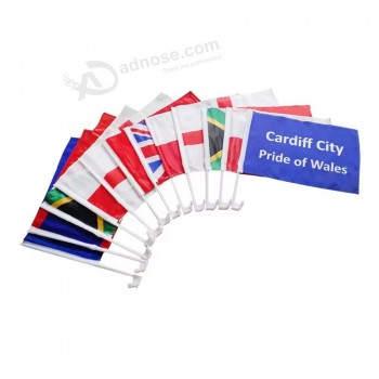 Clips de ventana de bandera de coche personalizados Bandera de coche de sublimación en blanco personalizada de poliéster para ventanas de coche