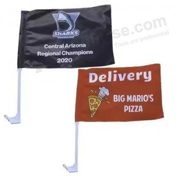 Clip per finestre con bandiera per auto personalizzate all'ingrosso Bandiera per auto in poliestere a sublimazione in bianco personalizzata per finestrini per auto