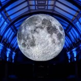 Décoration publicitaire géante modèle de lune gonflable grand ballon de lune gonflable avec lumière LED