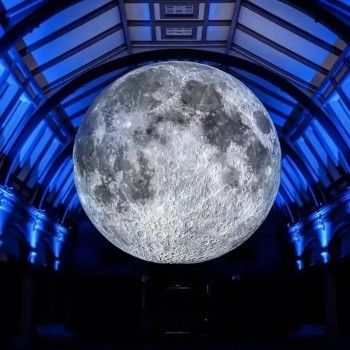 Modello di luna gonfiabile con decorazione pubblicitaria gigante Grande pallone lunare gonfiabile con luce a led