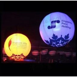 Globo de helio gigante LED que cambia de color, globo inflable de iluminación para publicidad