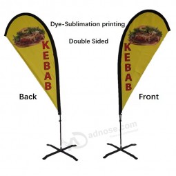 Publicidad exterior Bandera de playa voladora en forma de lágrima con alta calidad y cualquier tamaño