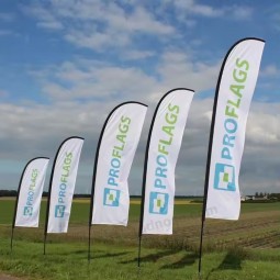 Banner all'aperto evento pubblicità doppia stampa laterale alluminio in fibra di vetro flagpole rettangolo a goccia piuma bandiera da spiaggia