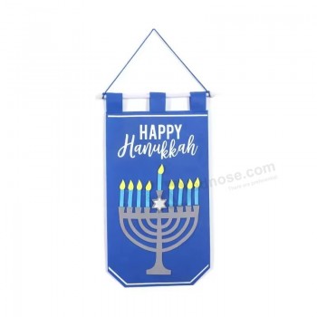 Personalizzato all'ingrosso feltro gagliardetto bandiera sport appeso banner per Hanukkah