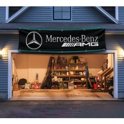 Flagge kompatibel mit Mercedes AMG Banner 2x8 ft benz Autoshow Mann Höhle Rennen Flagge Garage Wand Dekor großes Schild draußen Indoor Garten Banner