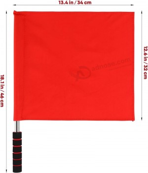 2Pcs Arbitre Drapeau En Acier Inoxydable Drapeau À Main Drapeau Rouge Éponge Poignée Patrouille Spéciale Juge De Ligne Performance Drapeau Officiel Pour Les Événements Sportifs