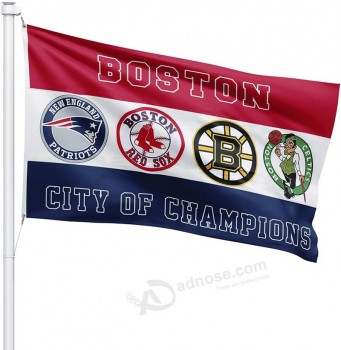 Boston City of Champions Sport Teams Maison Jardin Drapeau Bannière murale 3x5Feet
