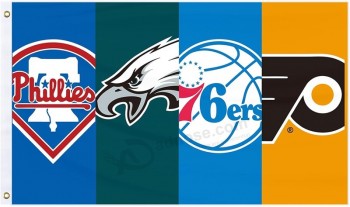 Philadelphia 4 Teams Vlag 3x5Ft Sport Fan Vlag Outdoor Indoor Banner met Grommetsr voor Garage Man Cave Wall