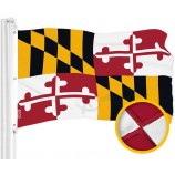 G128 Maryland MD Staatsflagge | 6x10 Ft | Toughweave Serie besticktes 600D Polyester gesticktes Design, Innen/Außen, Messingösen