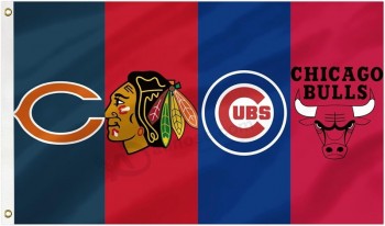 Chicago Four Team Flag 3x5 feet Basketball Team Flags Holiday Party Sports Yard Indoor Outdoor Decoration Fans Gift