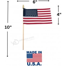 Banderas americanas en palo - Punta de lanza de mano Bandera de EE. UU. para el 4 de julio, decoraciones de eventos del Día de los Caídos - Decoración patriótica para interiores