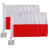 Confezione da 2 bandiere per auto, bandiera per auto bandiera polacca all'aperto con bandiera polacca e asta per bandiera per auto, clip per finestra con logo auto può essere aggan