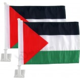 2er Pack Autoflaggen, Autoflagge Palästina Flagge im Freien mit Palästinenserflagge und Autoflaggenmast, Auto-Logo-Fenster