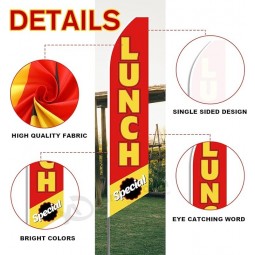 3 Pcs Breakfast and Lunch Flags Restaurant Flags Restaurant Sign Themed Swooper Flags Feather Flags