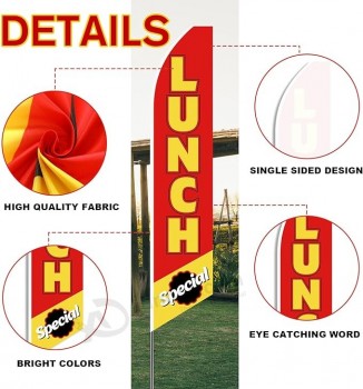 3 Pcs Breakfast and Lunch Flags Restaurant Flags Restaurant Sign Themed Swooper Flags Feather Flags