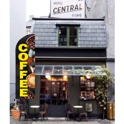 Кофейные рекламные флаги для кафе включают в себя 8-футовый флаг Coffee Swooper и 12-футовый комплект флагштока, а так