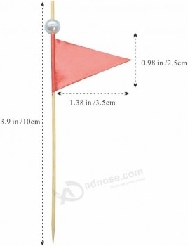 Fisottey Red Cupcake Toppers Triangolo Bandiere Mini Piccolo Stuzzicadenti Bastone Bandiera Bianca Tinta Unita Etichettatura Decorazione Fai Da Te 50 Pz