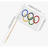 100 Pz Giochi Olimpici Stuzzicadenti Bandiere Piccolo Mini Bastone Cupcake Toppers Bandiere Olimpiche Decorazione Del Partito Celebrazione Cocktail Food Bar Torta Bandiere
