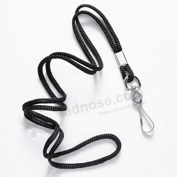 120 Pcs Black Lanyards Premium Bulk Lanyards Round 36" with Swivel J Hook for ID Name Badge Holder