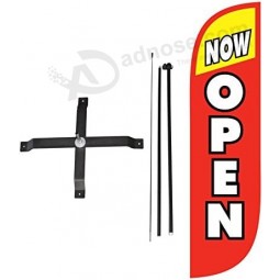 lookourway 5ft offenes Thema 5 Fuß hohe Federflagge komplett Set mit Stangen & X-Stand Basis