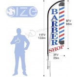 Bandiera del barbiere, bandiere del barbiere con kit dell'asta, bandiera del barbiere con l'asta impostata per le aziende, pubblicità Swooper piuma bandiera banner segno