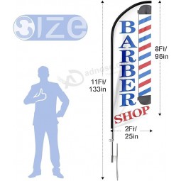 Barber Flagge, Barbershop Flaggen mit Stange Kit, Barbershop Flagge mit Stange Set für Unternehmen, Werbung Swooper Feder Flagge Banner Zeichen