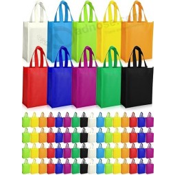 100 piezas de bolsas de mano no tejidas Bolsas de supermercado de regalo reutilizables grandes Bolsas de compras de tela plegable Bolsa de golosinas de fiesta multicolor Bolsas de 
