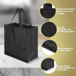 100 Pieces Reusable Totes Bag Set Non Woven Grocery Bag with Handles Fabric Portable Tote Bag Bulk