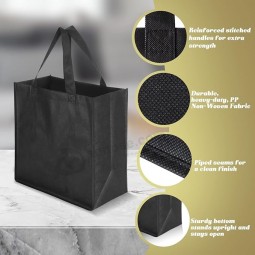 100 Stück wiederverwendbare Tragetaschen Tasche Set Vlies-Einkaufstasche mit Griffen Stoff tragbare Tragetasche Bulk