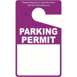 Etiqueta colgante de permiso de estacionamiento púrpura, 50 piezas de espejo de permiso de estacionamiento púrpura de 3x5 pulgadas para automóvil, espejo retrovisor interior