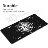 Placas de matrícula de brújula, placa de matrícula delantera decorativa del automóvil, placas de automóvil de metal, etiquetas de tocador, placas de matrícula de aluminio novedosas