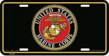 EagleEmblems United States Marine Corps Kentekenplaat (Zwart)