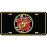 Placa del Cuerpo de Marines de los Estados Unidos EagleEmblems (negro)